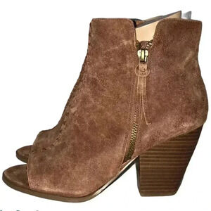 Nine West Suede Peep Toe Booties Size 7.5